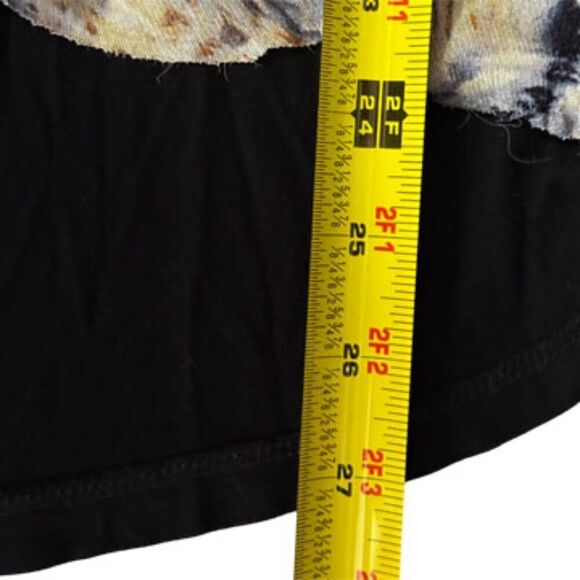 Cable & Gauge Black Sheer Mesh Tiered Front 3/4 Sleeve High Low Top Size S - Picture 10 of 11